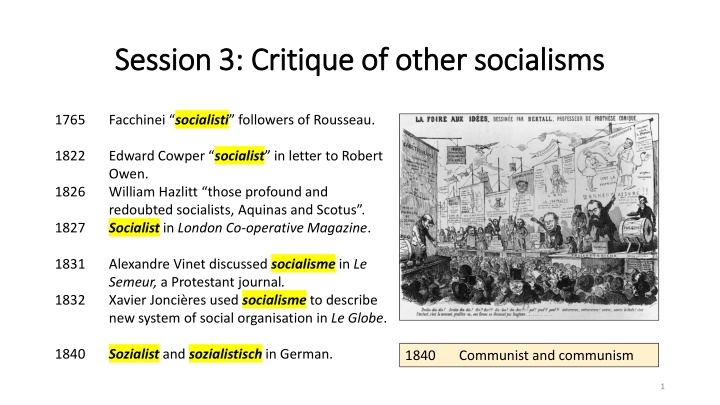 Critique of Various Socialisms Throughout History