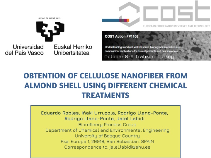 Obtention of Cellulose Nanofiber from Almond Shell Using Different Chemical Treatments