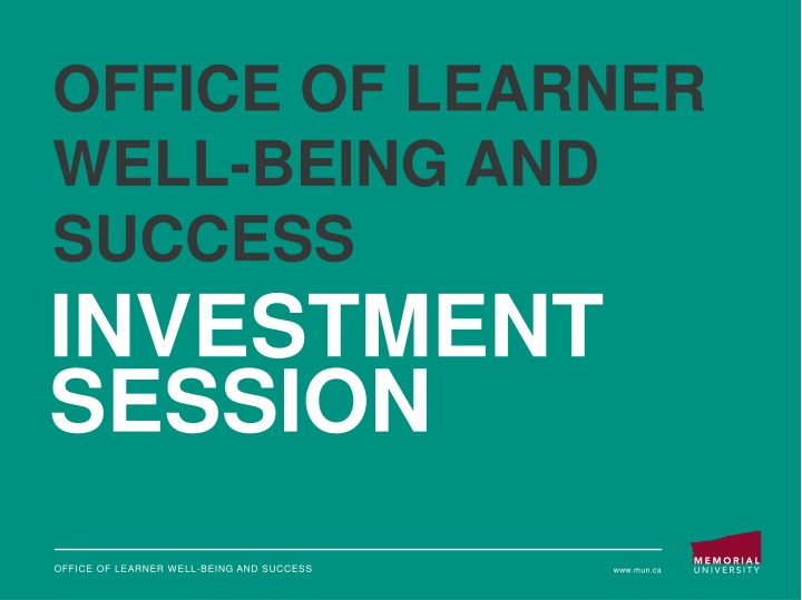 Investment Options for Learner Well-Being
