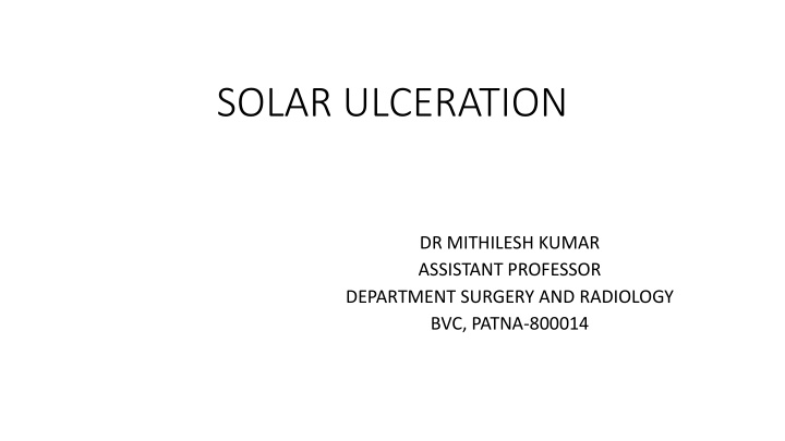 Solar Ulceration in Cattle