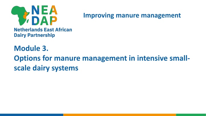 Options for Improved Manure Management in Small-Scale Dairy Systems