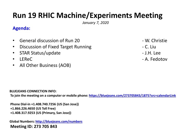 Summary and Updates from RHIC Machine Experiments Meeting