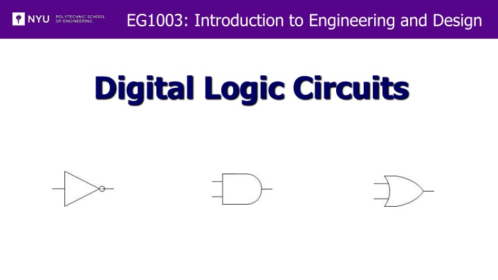 Digital Logic Circuits and Design Principles