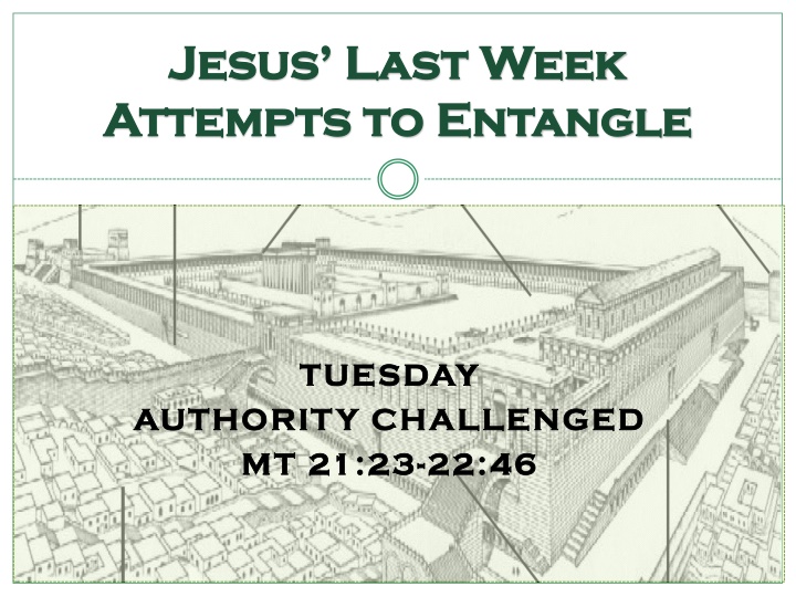 Jesus' Last Week: Challenges at the Temple