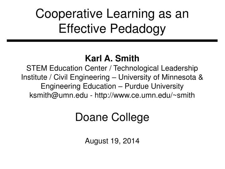 Enhancing Learning Through Cooperative Pedagogy