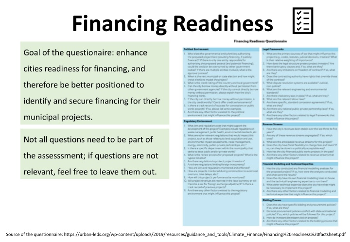 Enhancing City Financing Readiness: Political and Regulatory Considerations