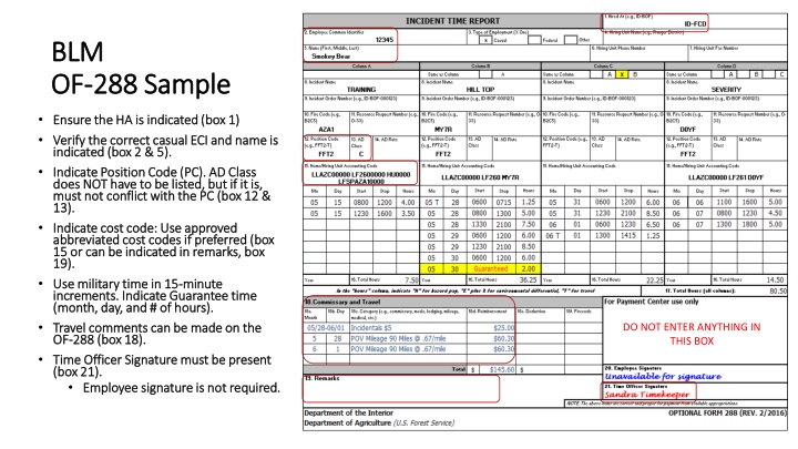 Guidelines for Completing Form 288 Sample for HA Verification