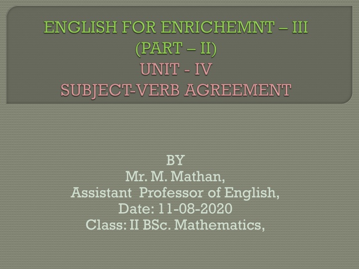 Subject-Verb Agreement Rules in English Grammar