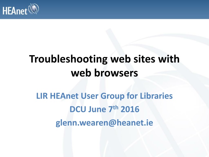 Troubleshooting Web Sites with Web Browsers