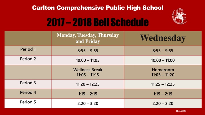 Carlton Comprehensive Public High School Announcement