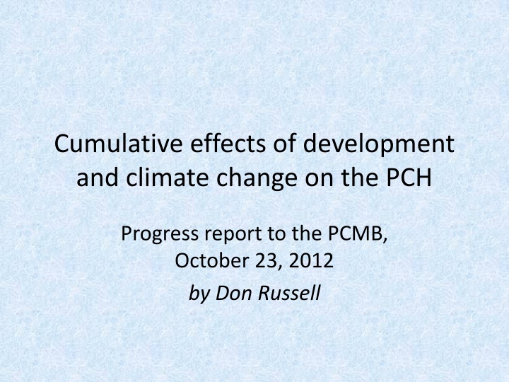 Cumulative Effects of Development and Climate Change on Caribou Population