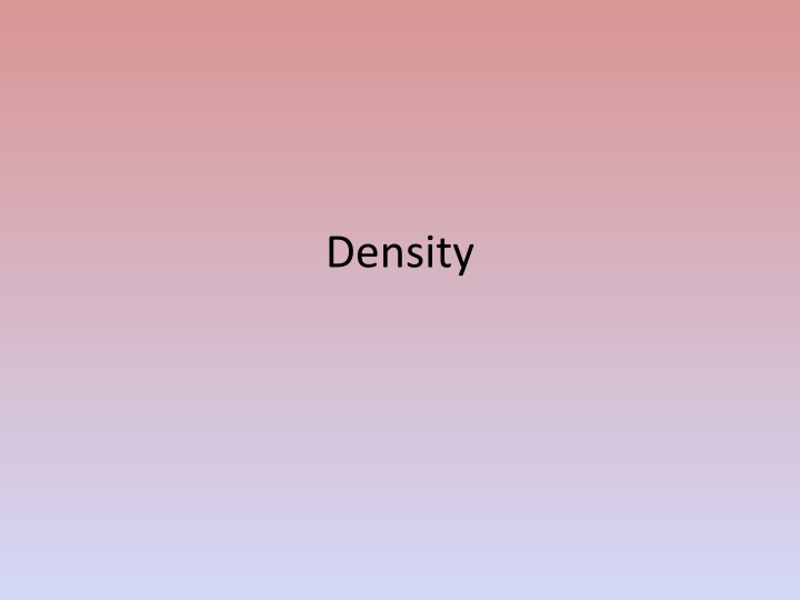 Density and Mass in Materials