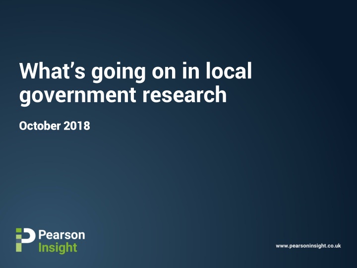 Insights into Local Government Research Activities - October 2018