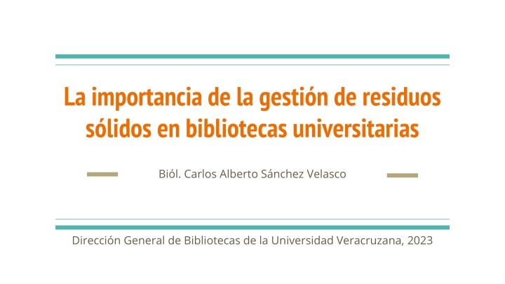 Importance of Solid Waste Management in University Libraries