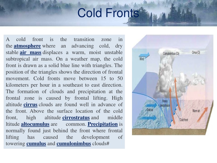 Cold Fronts and Occluded Fronts in Weather Systems