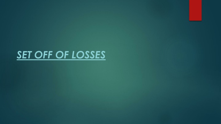 Set-off of Losses in Income Tax