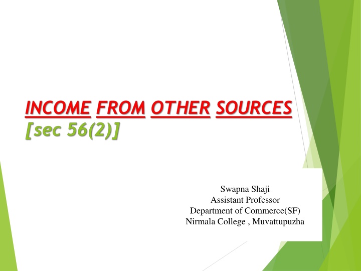 Income from Other Sources in Taxation