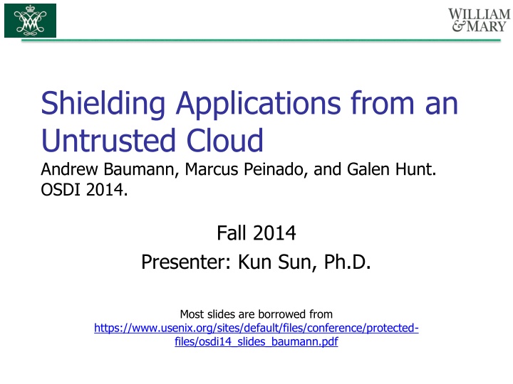 Secure Cloud Applications with Intel SGX - OSDI 2014 Presentation Summary
