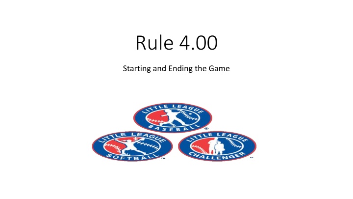 Baseball Game Rules and Procedures