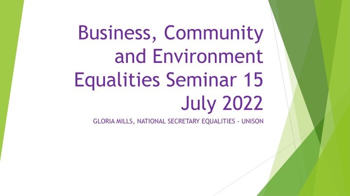UNISON Equality Seminar: Reflections and Vision for a Powerful Union
