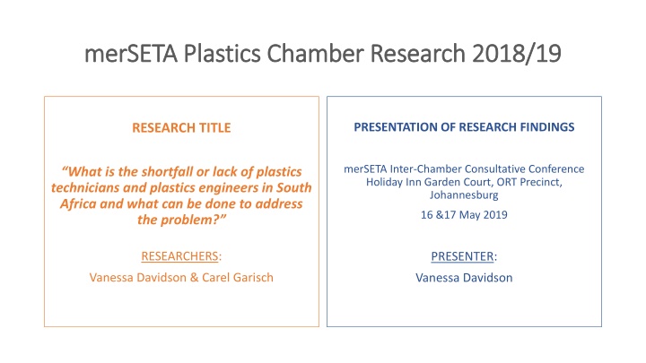 Addressing Shortage of Plastics Technicians and Engineers in South Africa