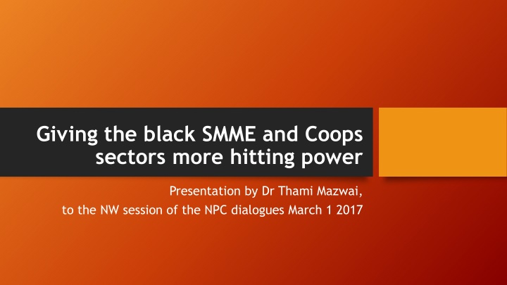 Empowering Black SMMEs and Coops for Economic Growth