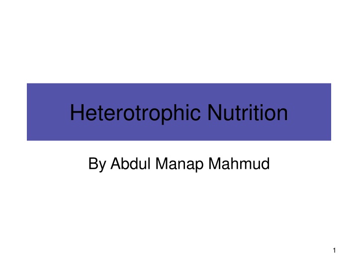 Heterotrophic Nutrition in Organisms