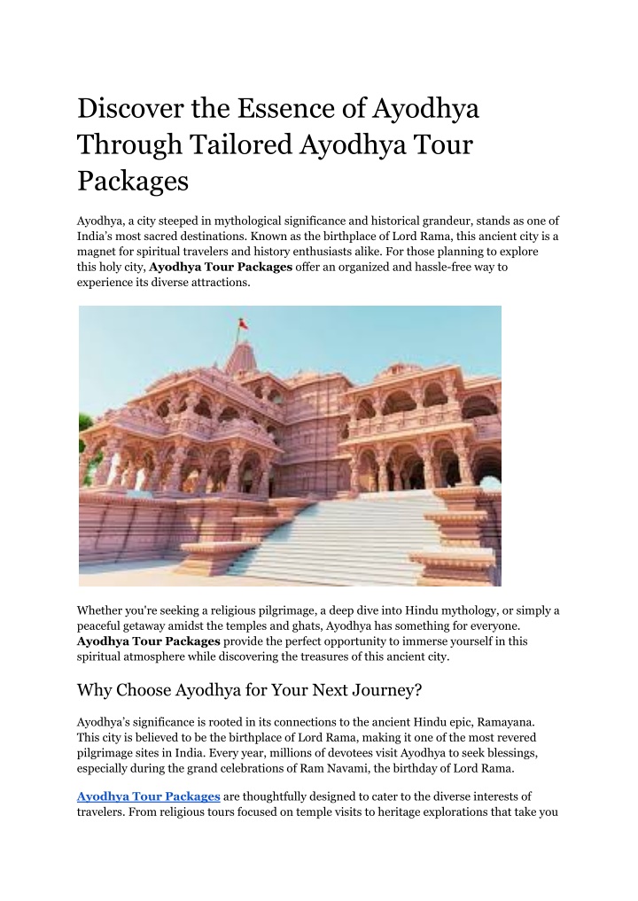 discover the essence of ayodhya through tailored n.w