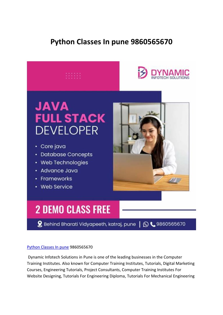python classes in pune 9860565670 n.w