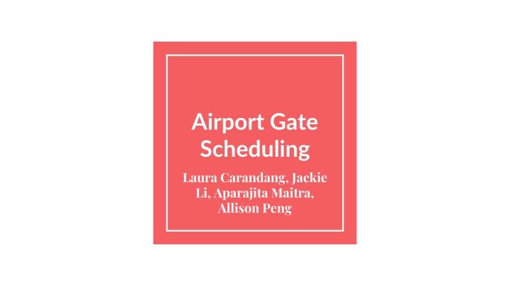 Gate Scheduling at Airports: Optimization and Solutions