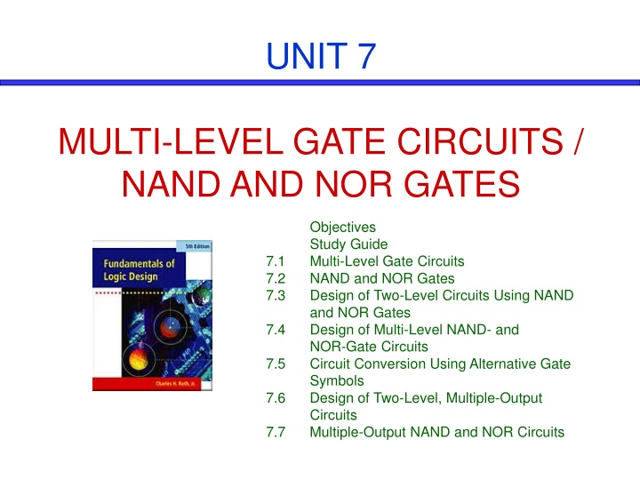 Design of Multi-Level Gate Circuits Using NAND and NOR Gates