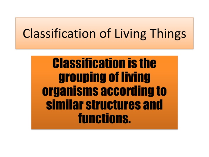 Classification of Living Things