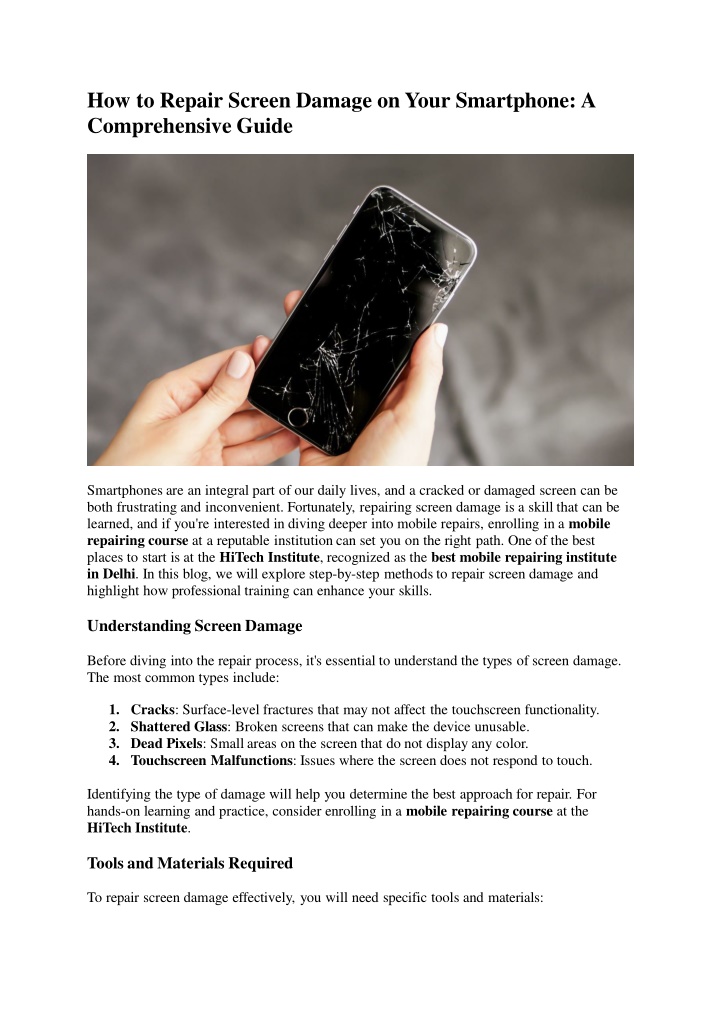 advanced mobile repairing course in delhi
