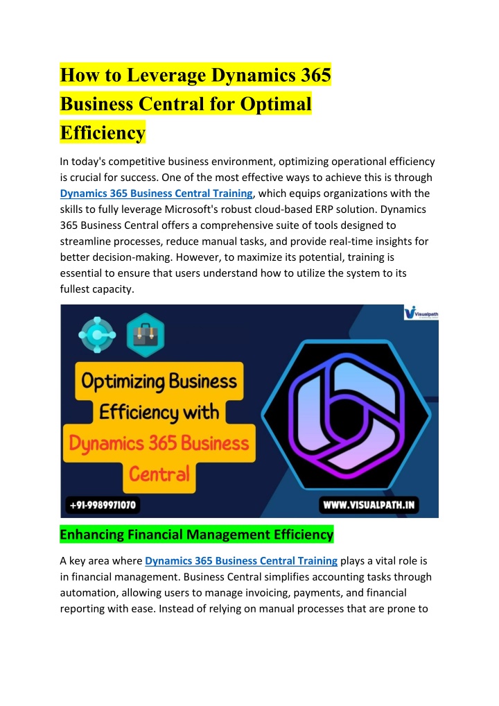 how to leverage dynamics 365 business central n.w
