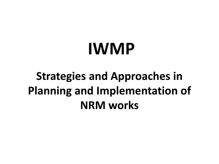 Sustainable Strategies for Natural Resource Management Planning