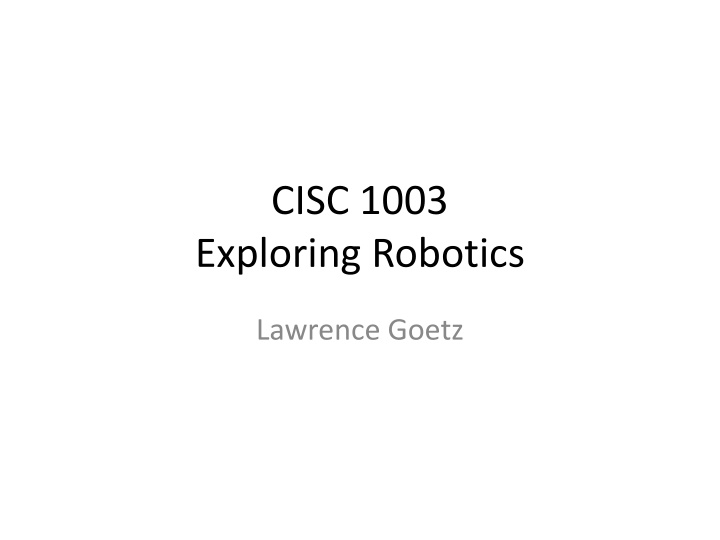 Robotics and Control Theory