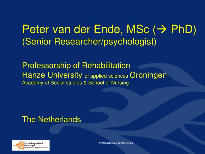 Innovative Approach to Parenting and Psychiatric Rehabilitation by Prof. Peter van der Ende