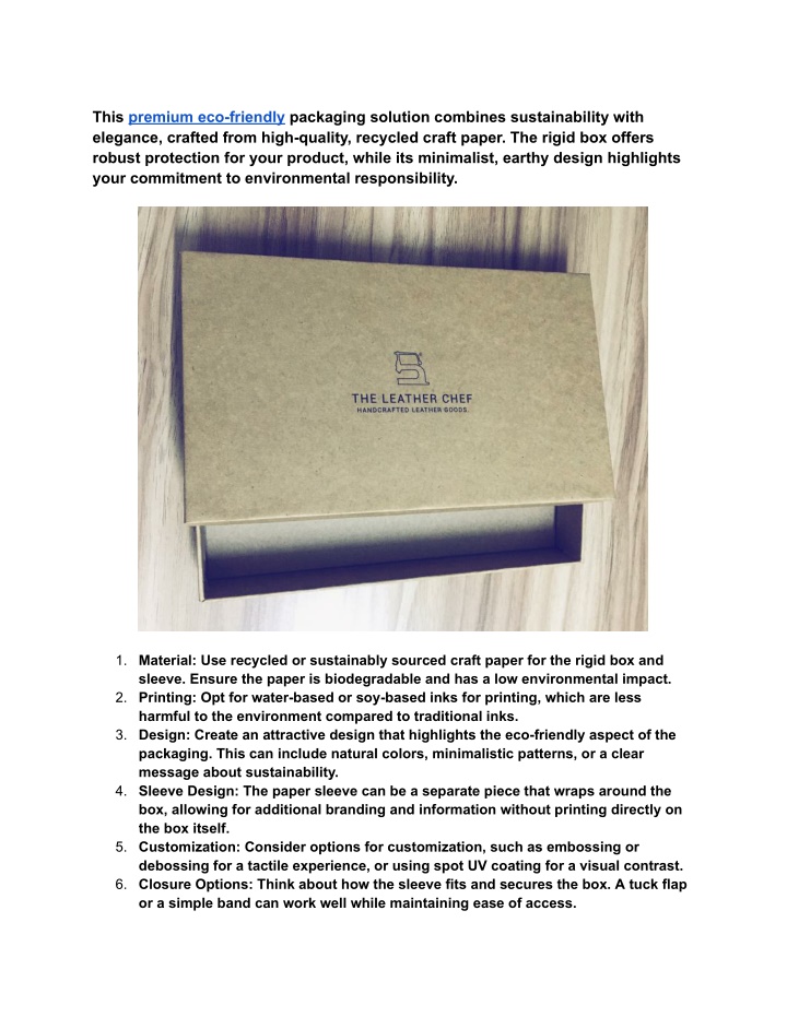 this premium eco friendly packaging solution n.w