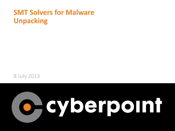 SMT Solvers for Malware Unpacking