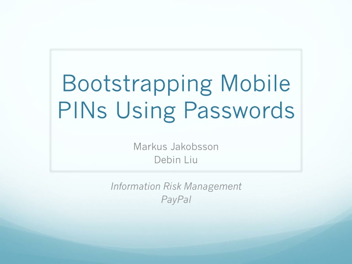 Enhancing Mobile PIN Security Using Passwords