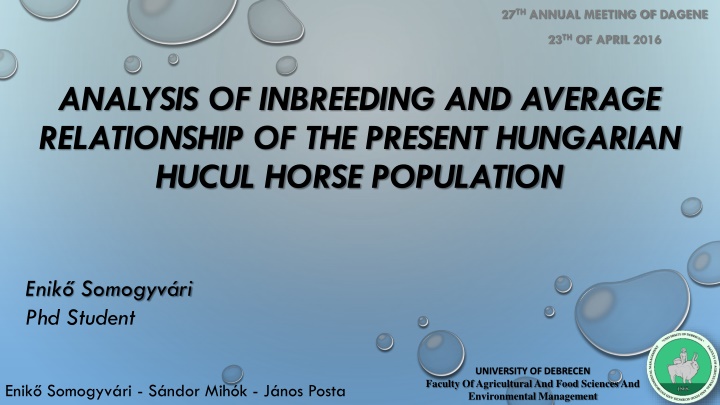 Analysis of inbreeding and average relationship in Hungarian Hucul horse population