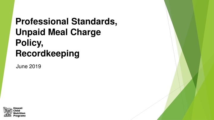 School Nutrition Personnel Training Guidelines Overview
