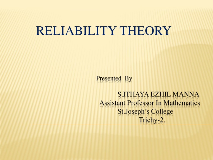 Reliability Theory in Engineering and Mathematics