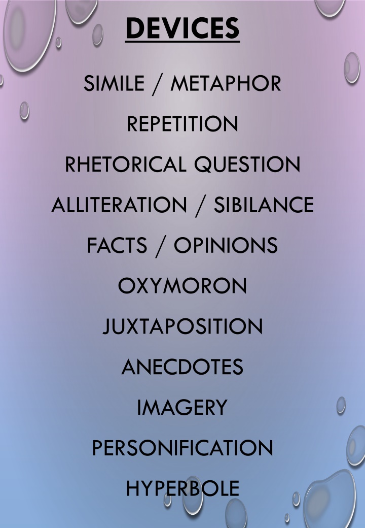 Literary Devices and Writing Structures in Composition