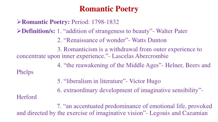 Exploring the Romantic Era: Poetry, History, and Major Poets