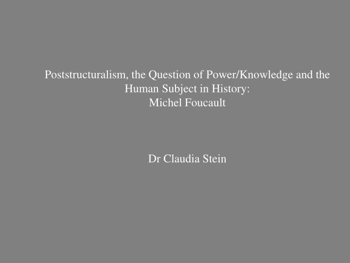 The Linguistic Turn and Poststructuralism: Challenging Notions of Reality and Authority