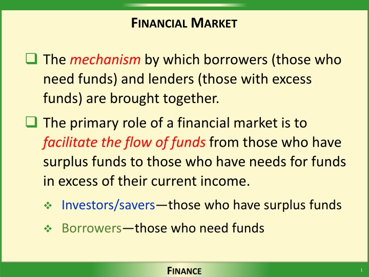 Financial Markets: Mechanisms and Efficiency