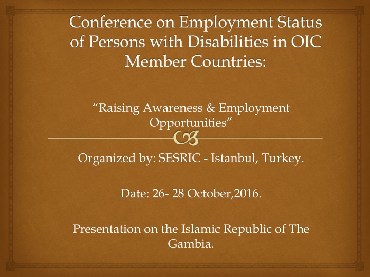 Employment Status of Persons with Disabilities in The Gambia
