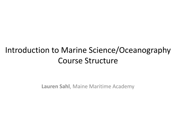 Marine Science and Oceanography Course Structure