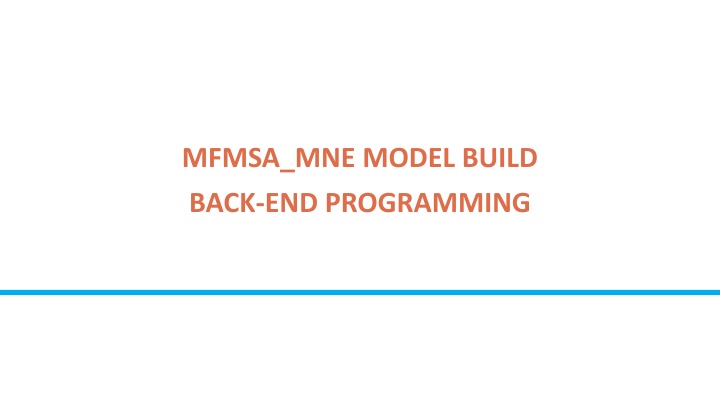 Detailed Process of Building MFMSA_MNE Model in Back-end Programming